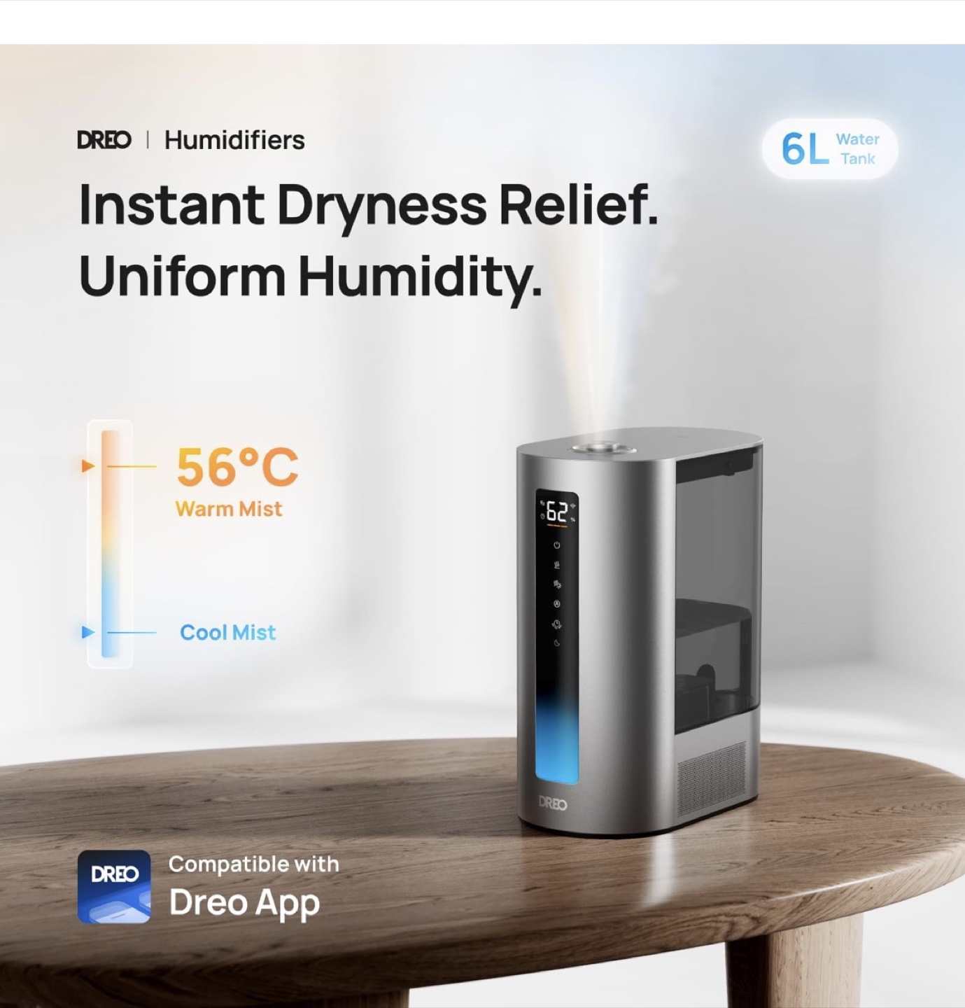 Dreo 6L Smart Humidifier with App Control - photo 3