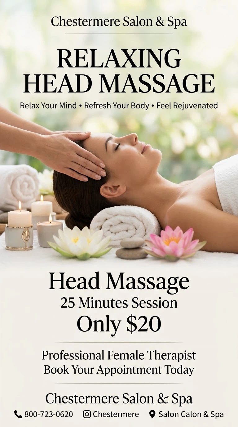 Relaxing Head Massage - 25 Min Session