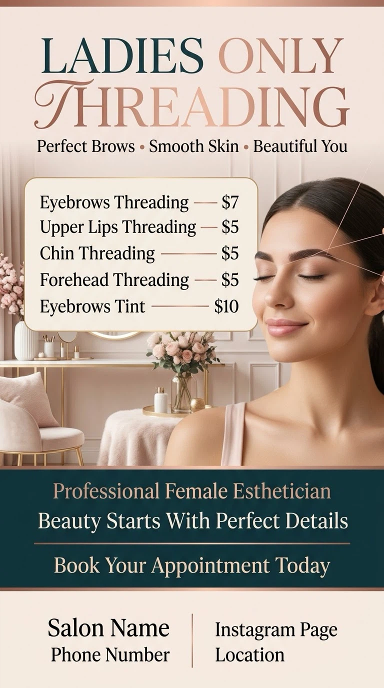 Ladies Only Threading Services