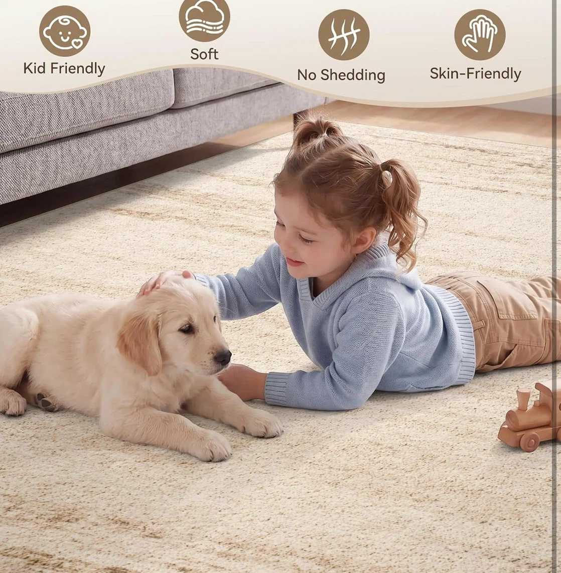Lightweight Area Rug - Soft & Kid-Friendly - photo 2