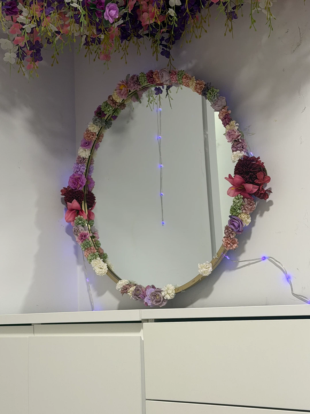 Oval Mirror with Floral Embellishments - photo 2