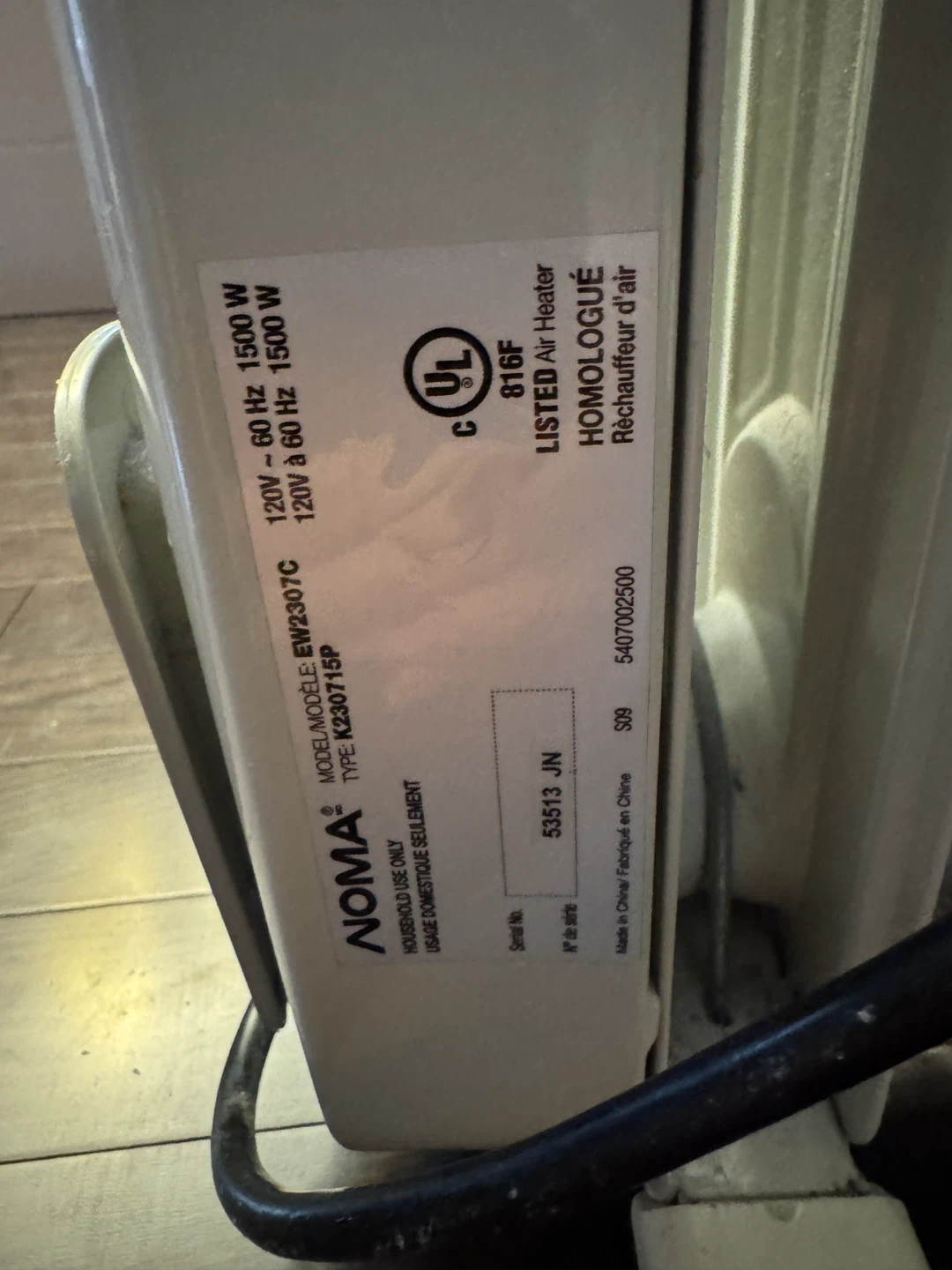 Noma Oil-Filled Radiator Heater - photo 2