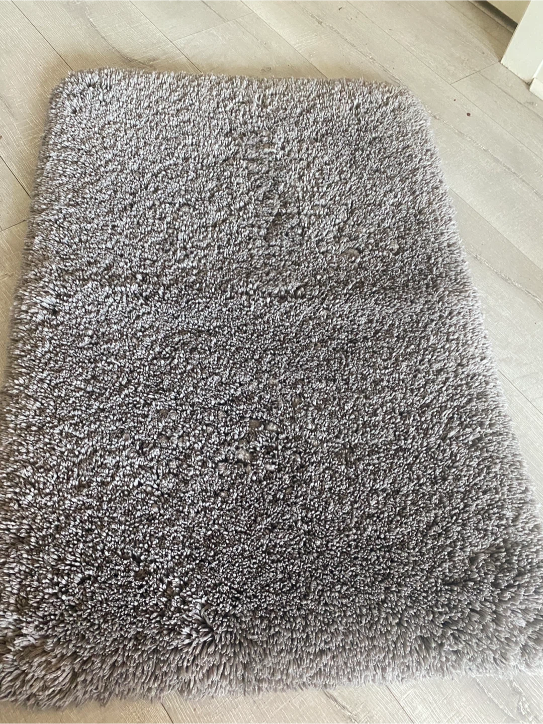 Fluffy Grey Bath Mat