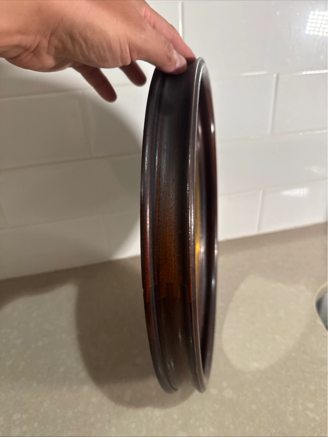 Mirror Glass Works Antique Victorian Walnut Framed Oval Display - photo 4