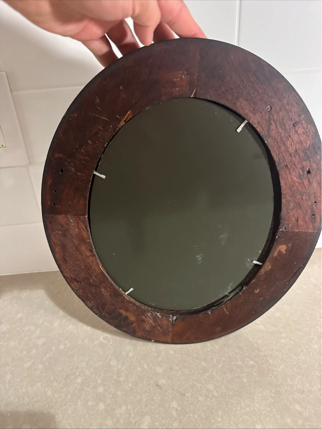 Mirror Glass Works Antique Victorian Walnut Framed Oval Display - photo 5