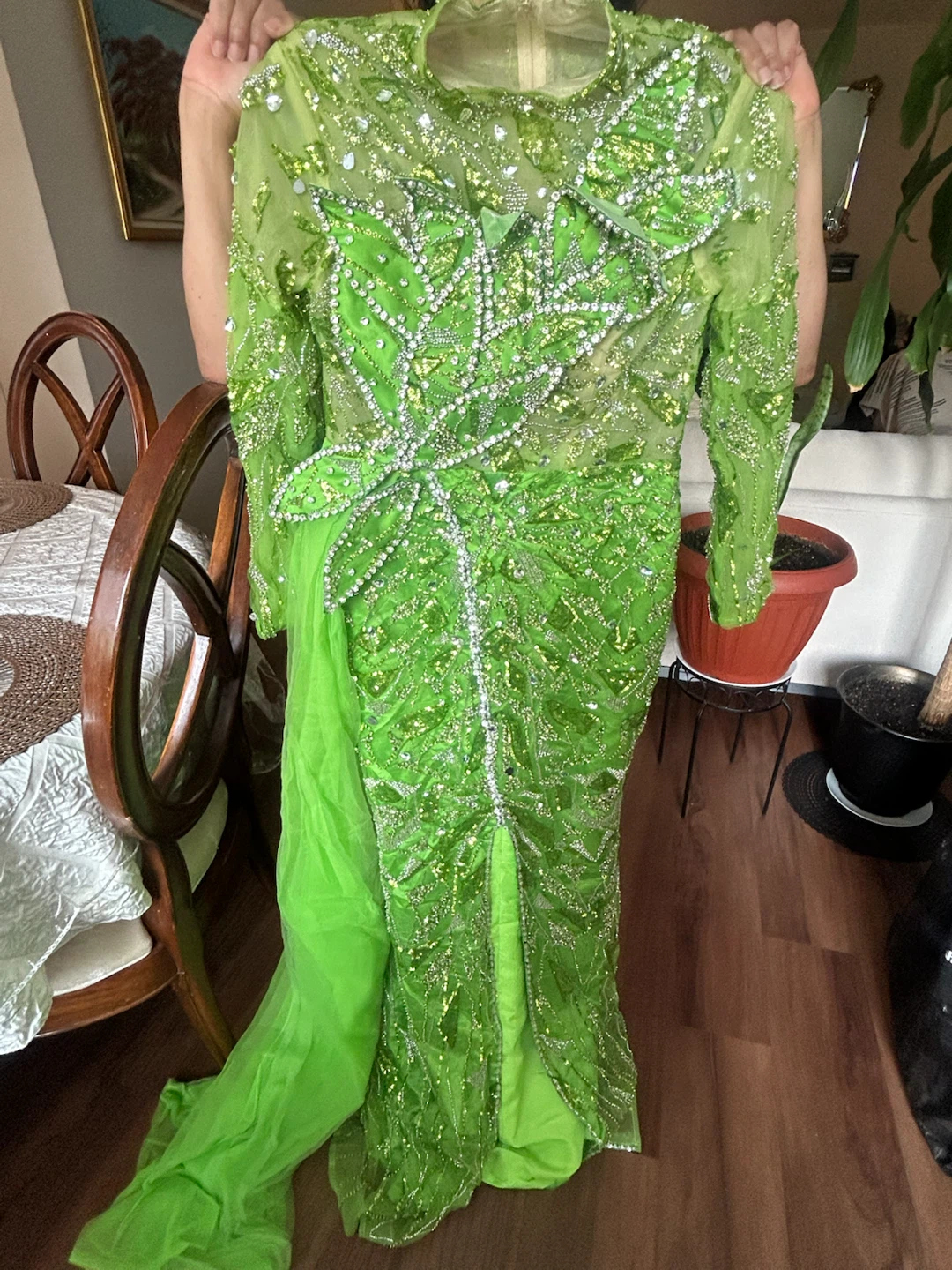 Sparkly Lime Green Sequin Gown