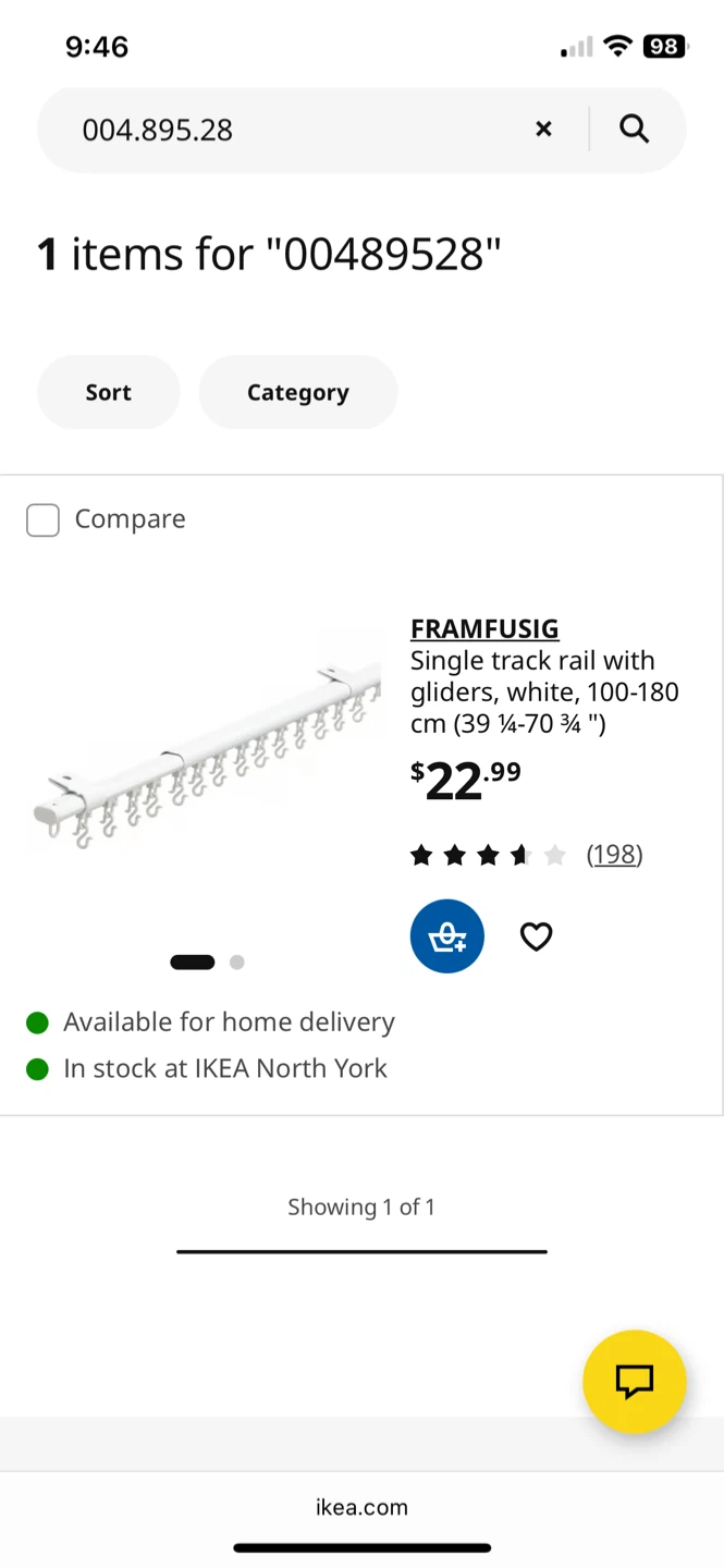 IKEA FRAMFUSIG Single Track Rail with Gliders - photo 4
