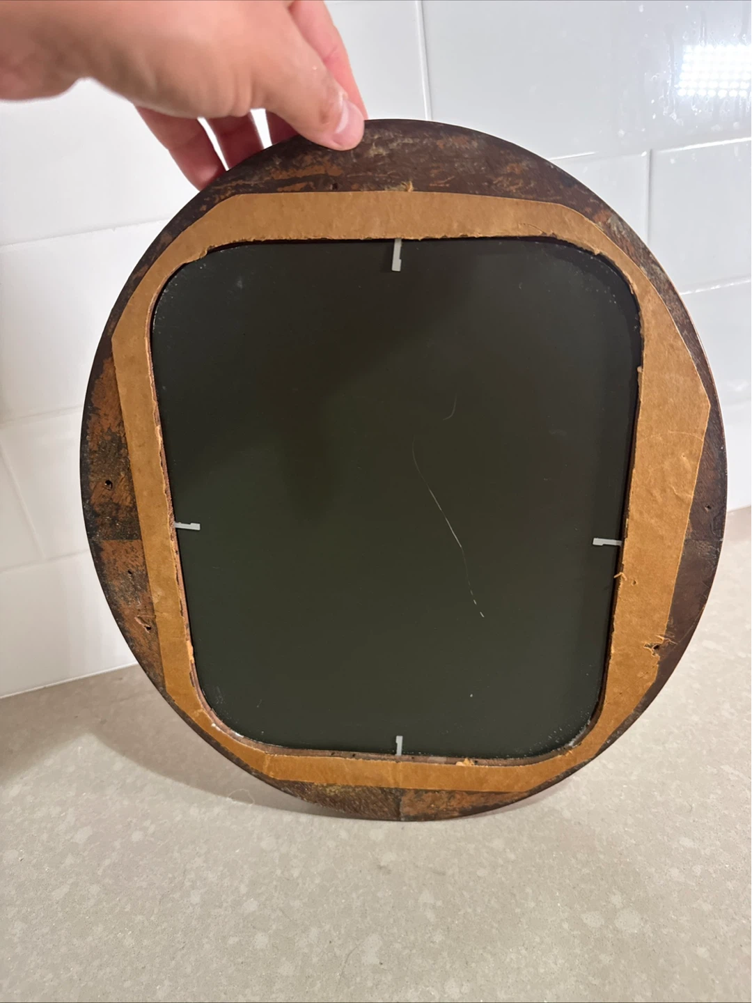 Mirror Glass Works Antique Victorian Walnut Framed Oval Display - photo 4