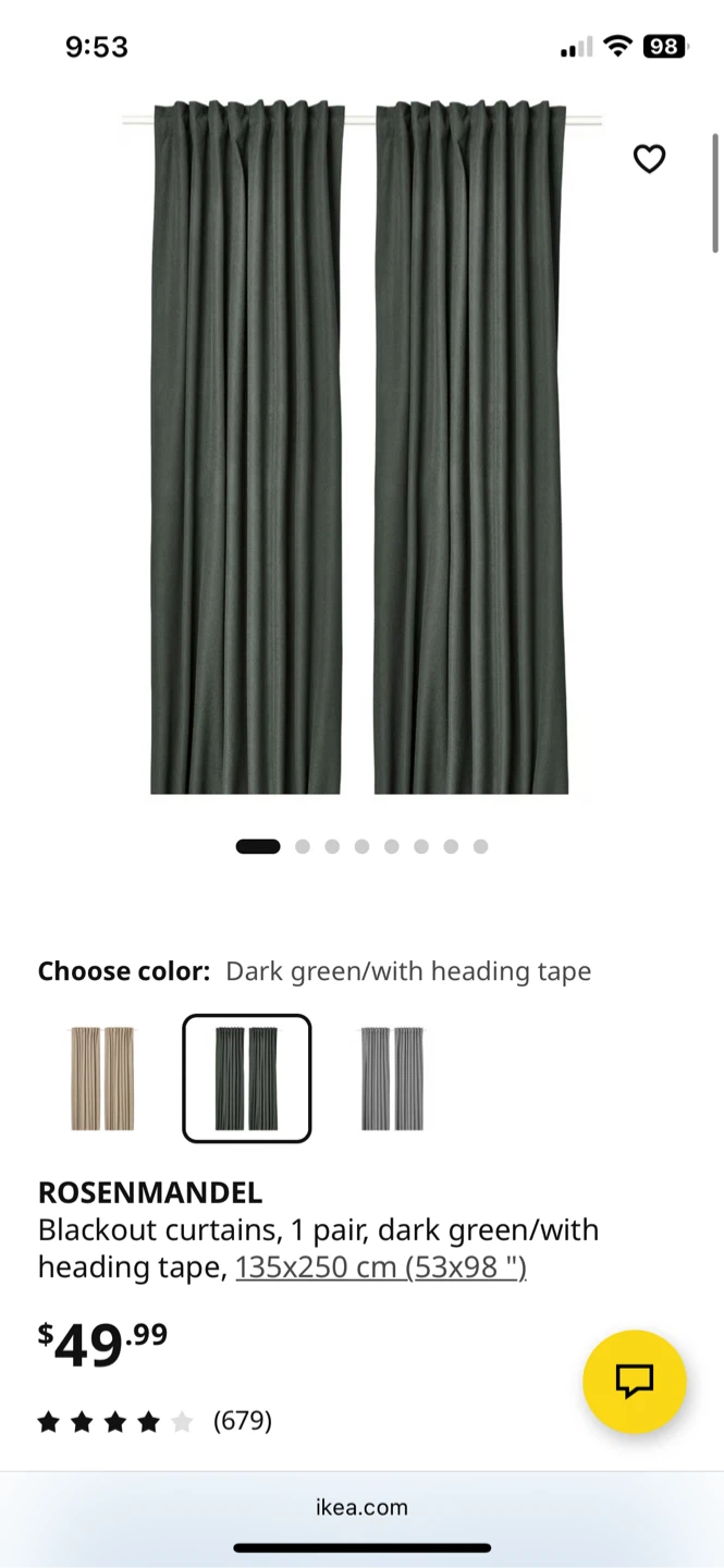 IKEA ROSENMANDEL Blackout Curtains - Dark Green - photo 2