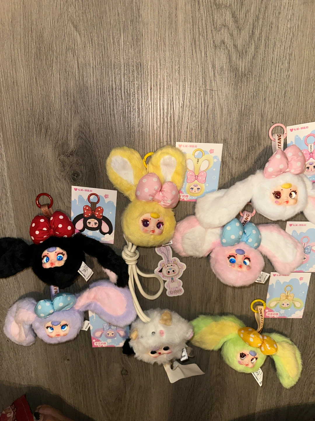 NEW Cute Plush Bunny Keychain Bundle – 7 Pc - photo 2