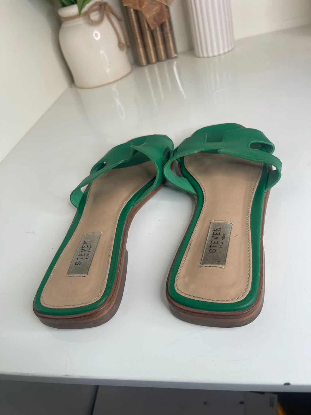 Steven New York Women's Green Slides Sandals - photo 2