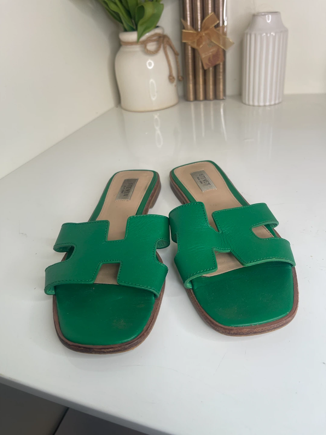 Steven New York Women's Green Slides Sandals - photo 3