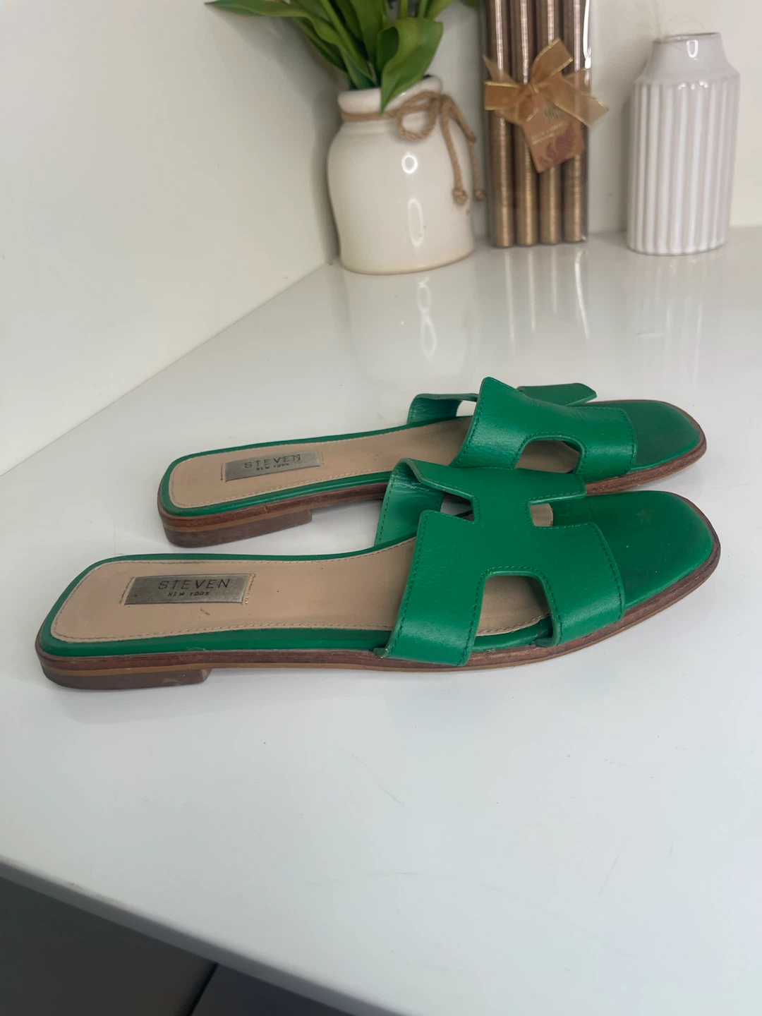 Steven New York Women's Green Slides Sandals - photo 4