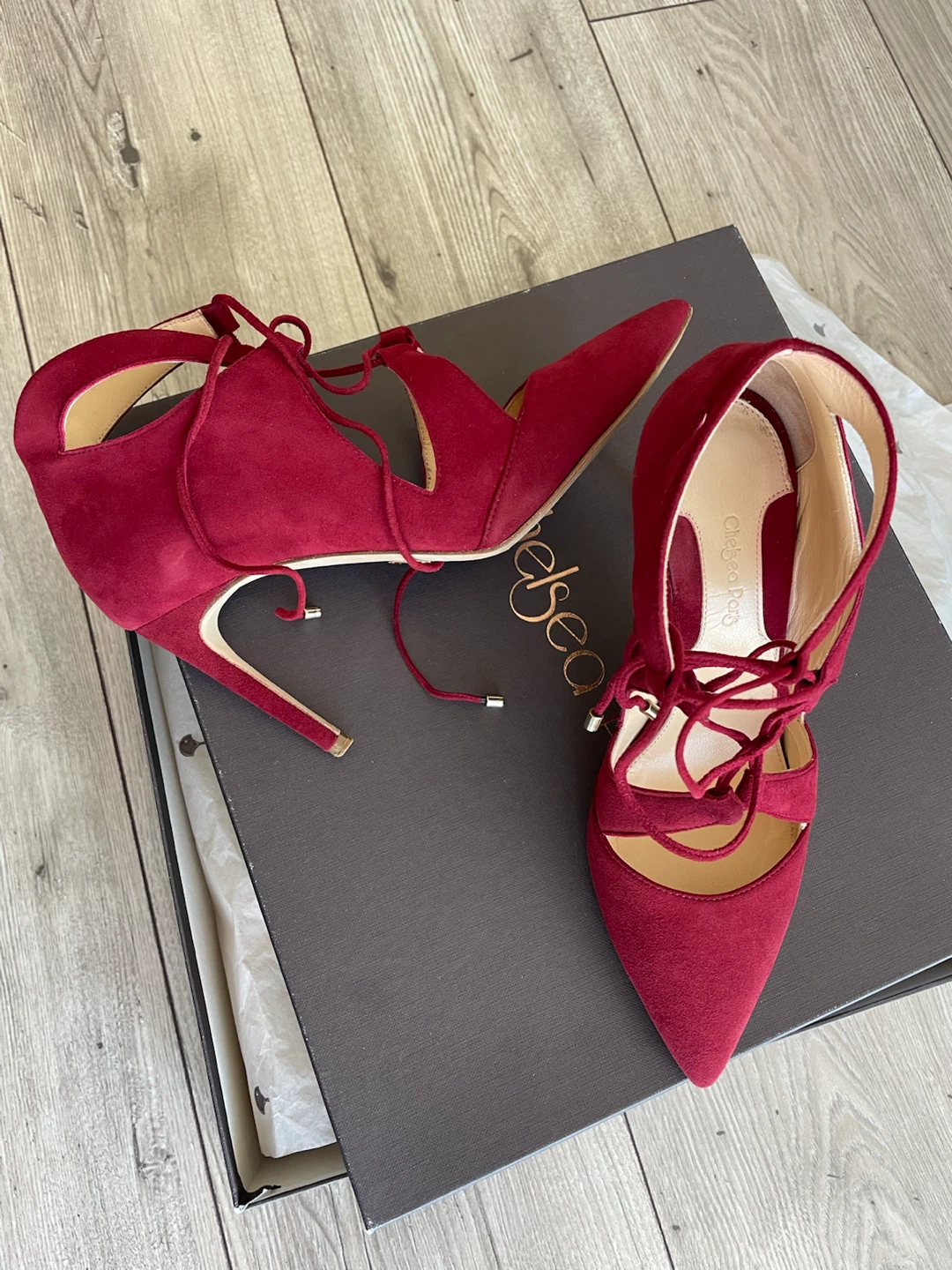 Chelsea Paris Burgundy Suede Heels - photo 4