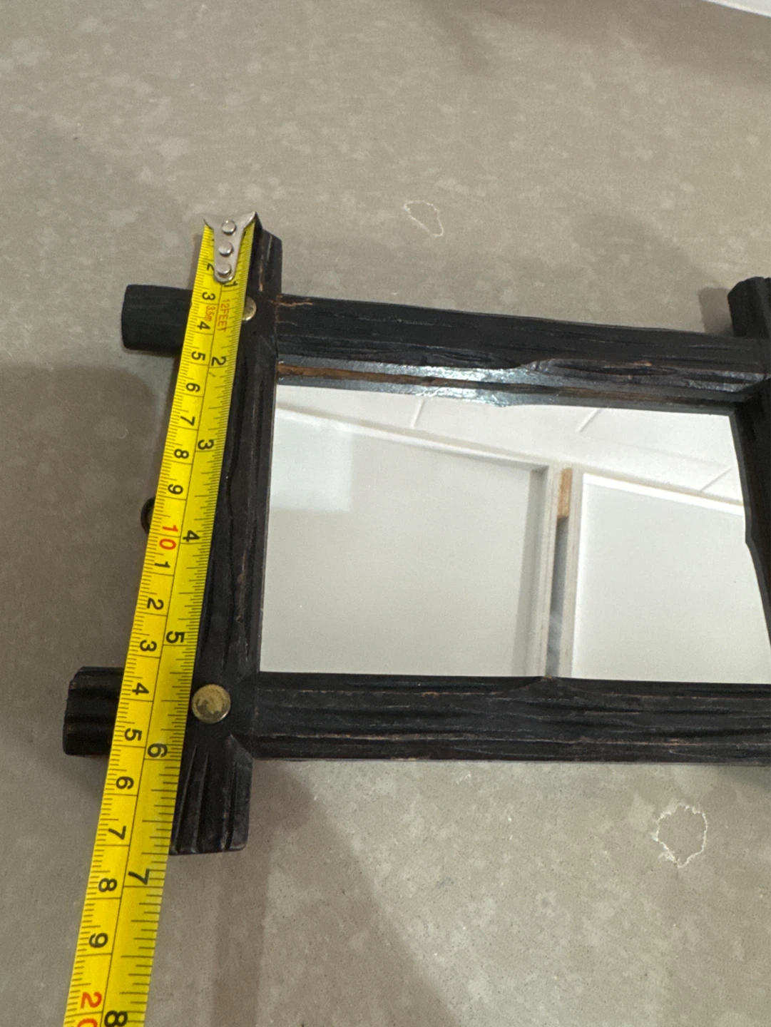 Vintage Rustic Wood Small Mirror - photo 5