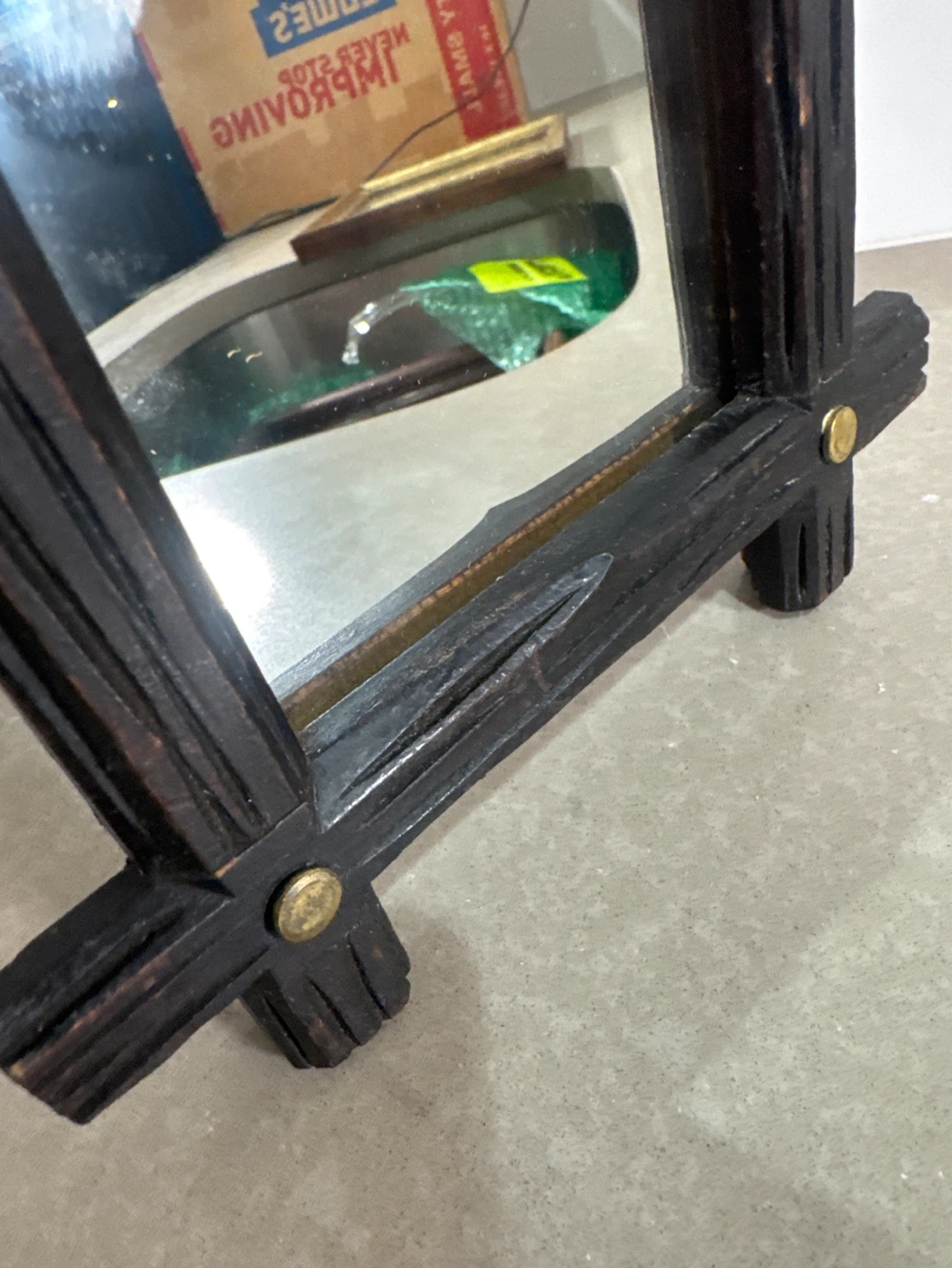 Vintage Rustic Wood Small Mirror - photo 2