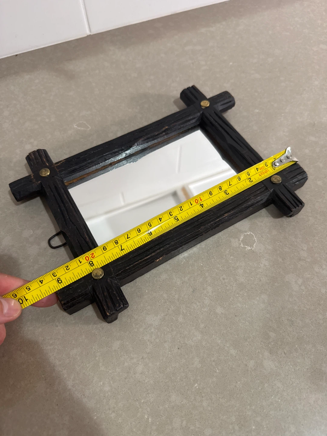 Vintage Rustic Wood Small Mirror - photo 4