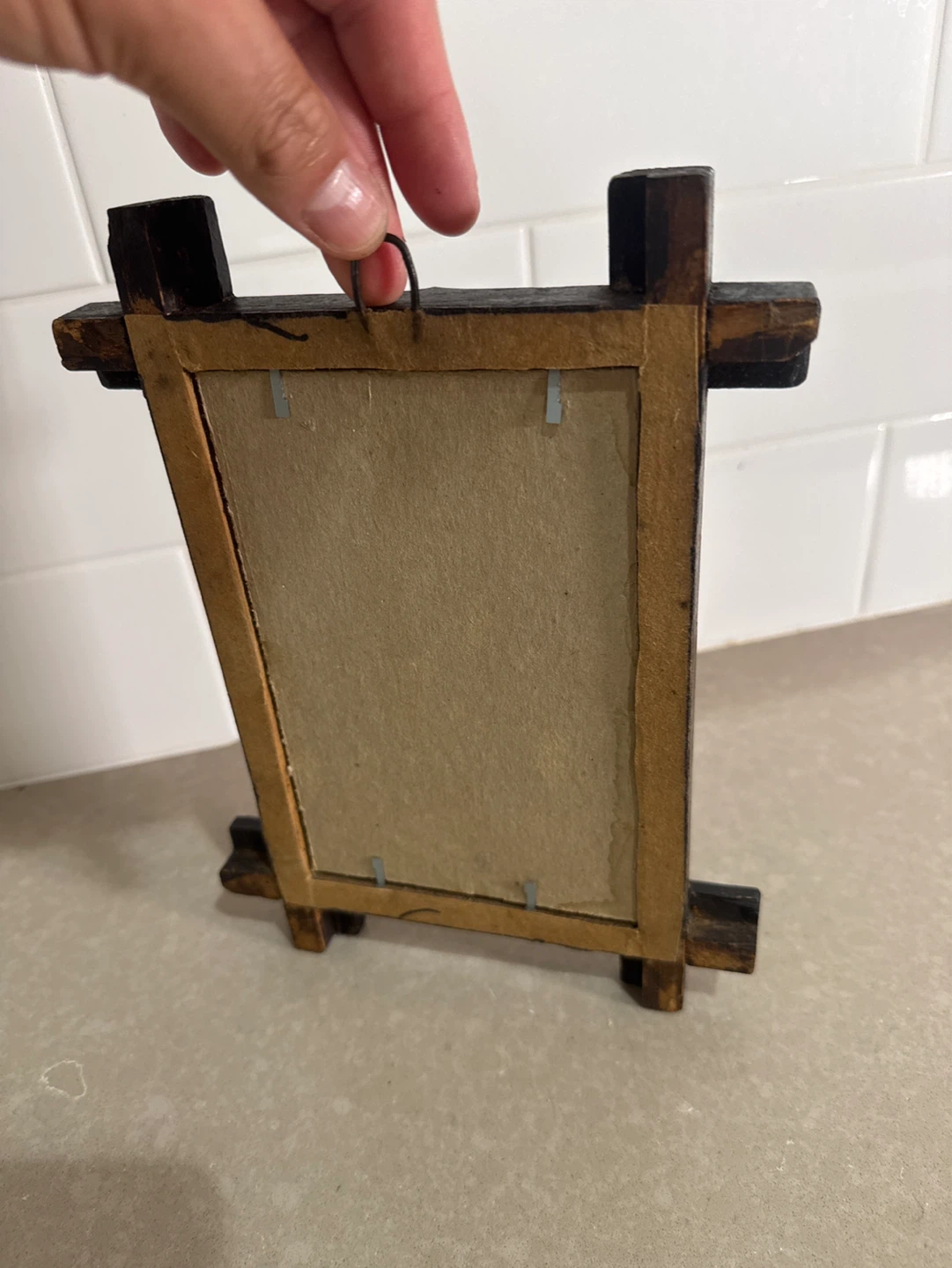 Vintage Rustic Wood Small Mirror - photo 3