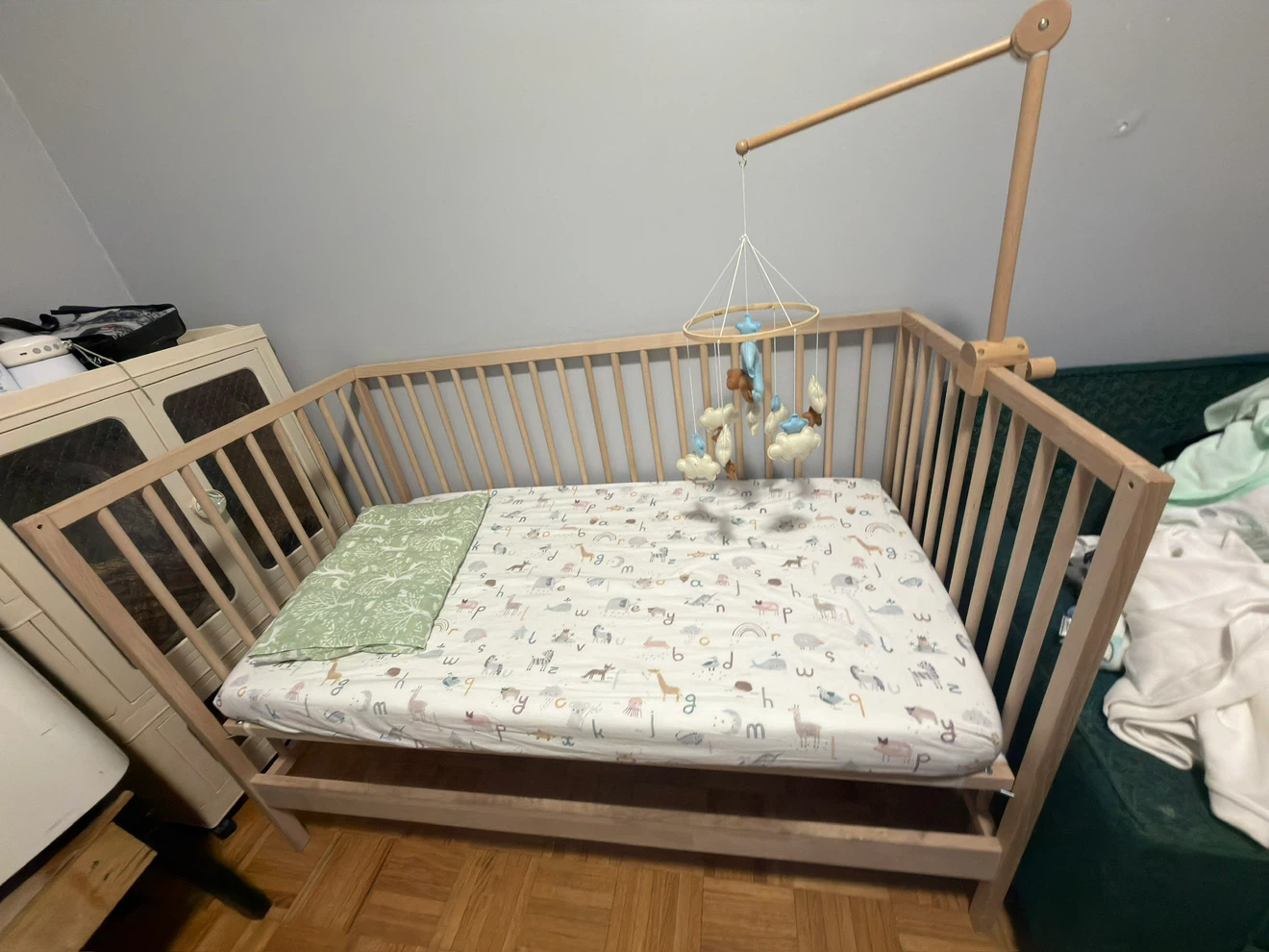 IKEA Wooden Baby Crib wand Mobile