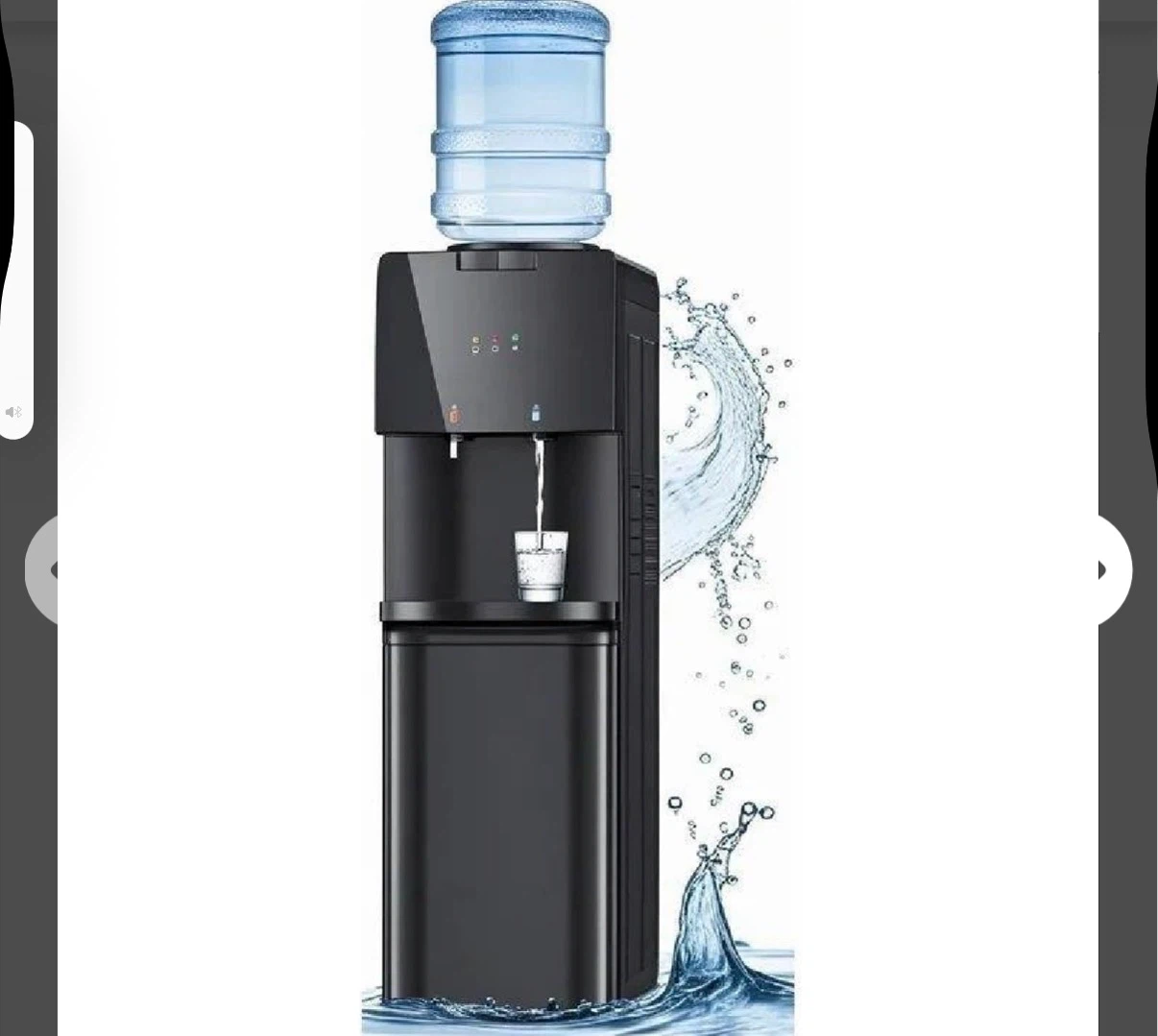 Black Water Cooler Dispenser with Bottom Storage