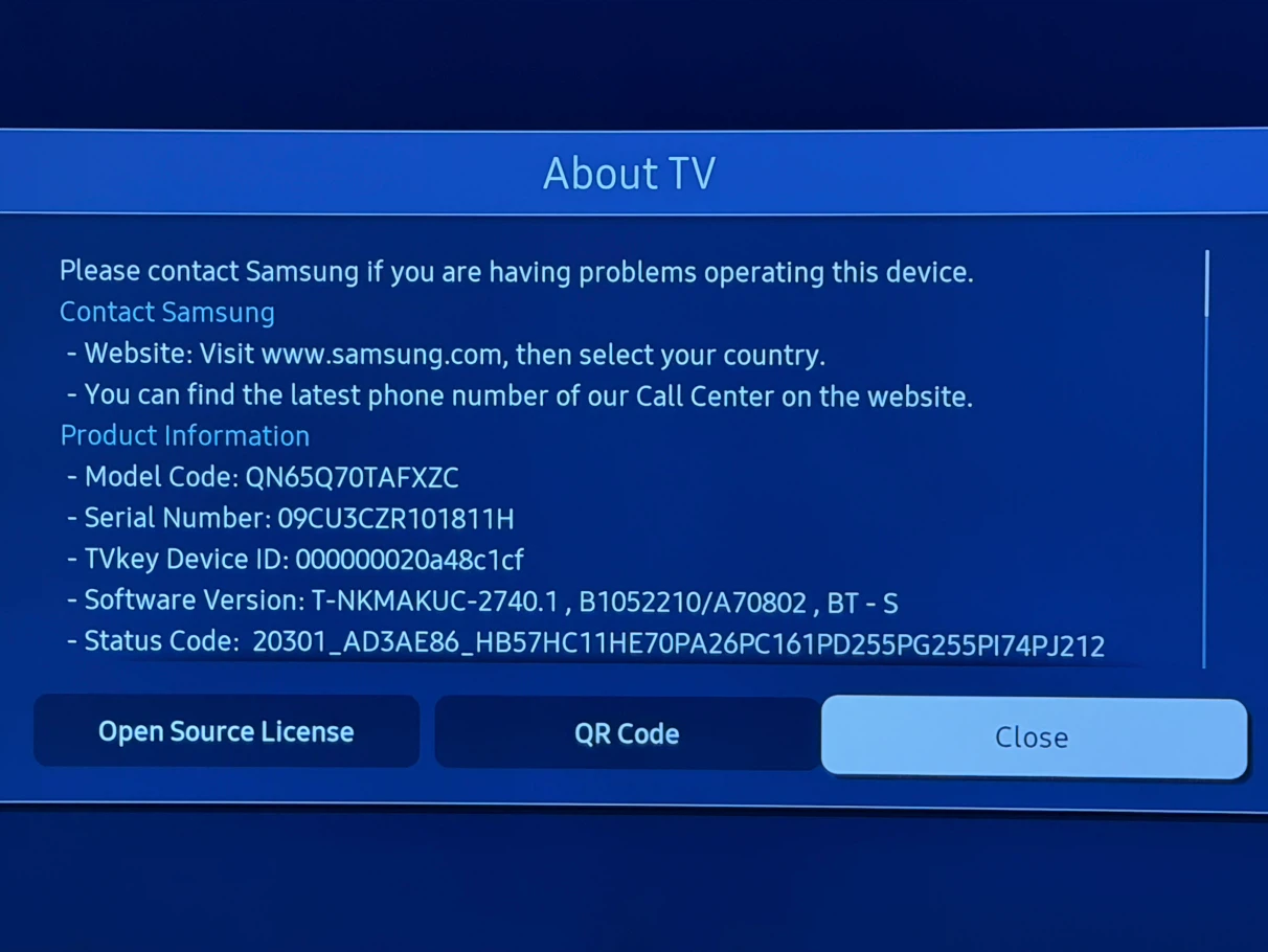 Samsung QN65Q70TAFXZC 65" QLED 4K TV