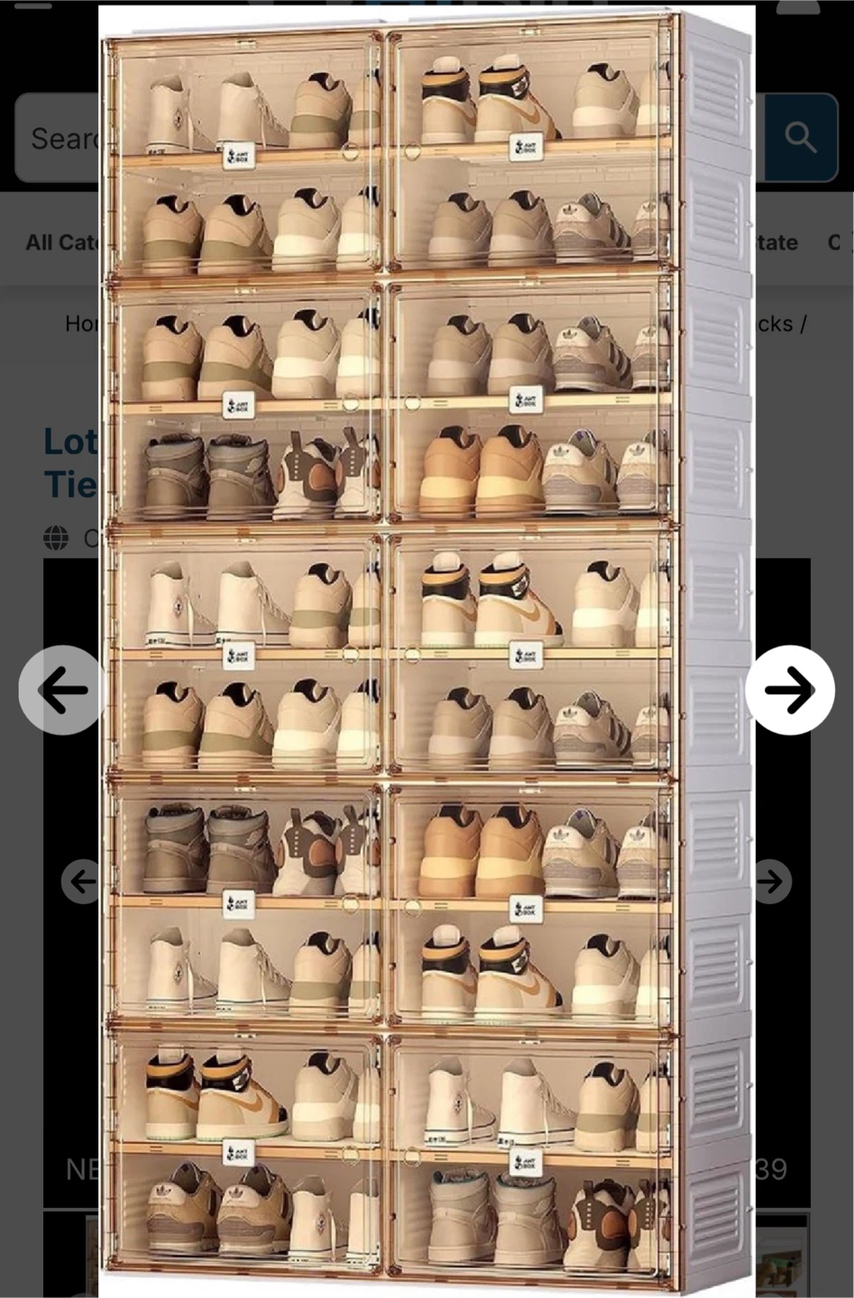 10-Tier Folding Shoe Storage Cabinet