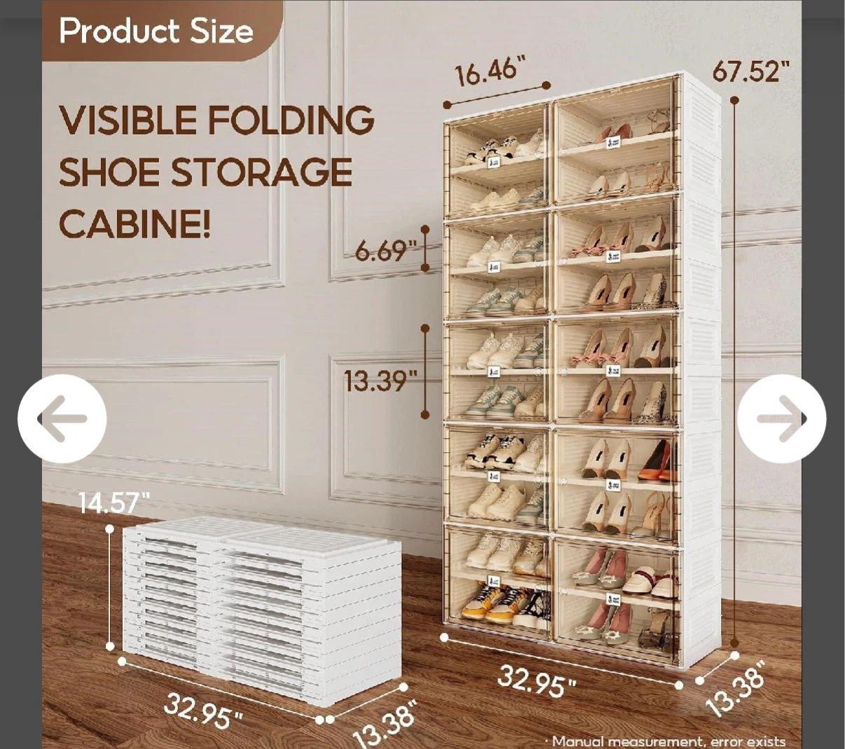 10-Tier Folding Shoe Storage Cabinet - photo 2