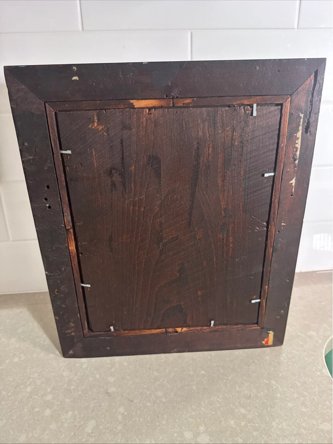 Antique Mahogany Shadow Box Frame With Mirror - photo 4