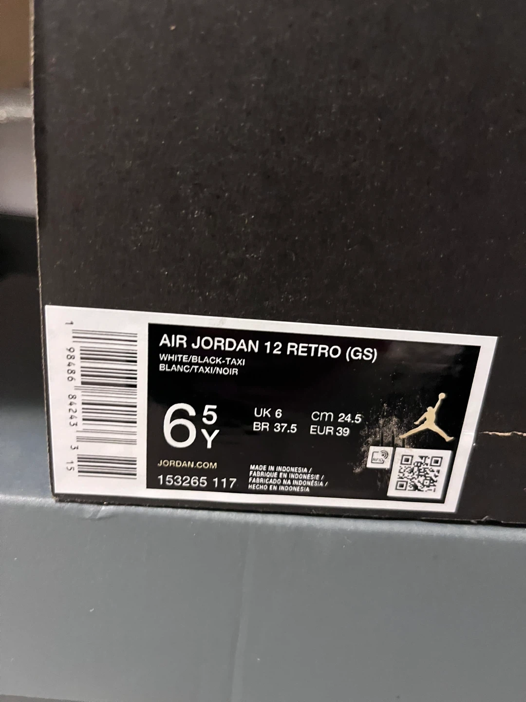 Air Jordan 12 Retro (GS) White/Black-Taxi