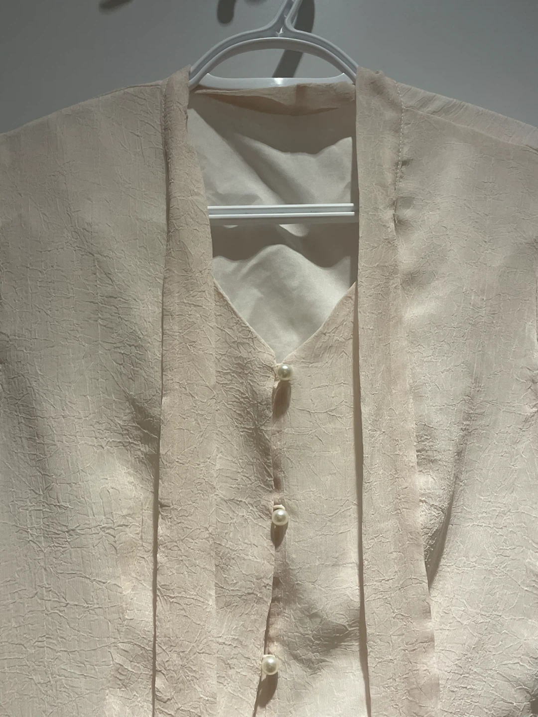 Cream Blouse with Pearl Buttons - photo 2