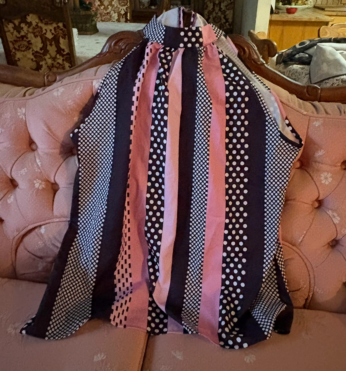 Striped and Dotted Blouse
