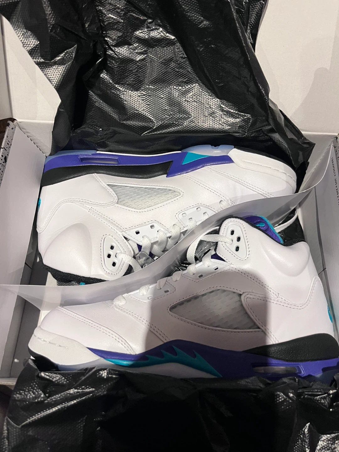 Air Jordan 5 Retro OG (GS) - White/Emerald Grape Ice