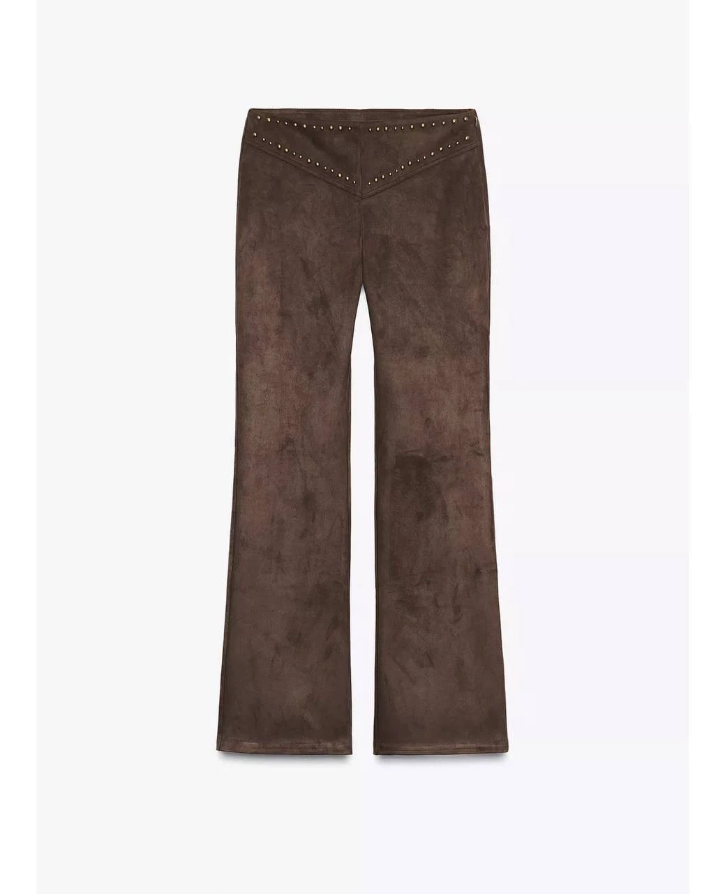Dark brown studded flared pants Zara, size L - photo 5