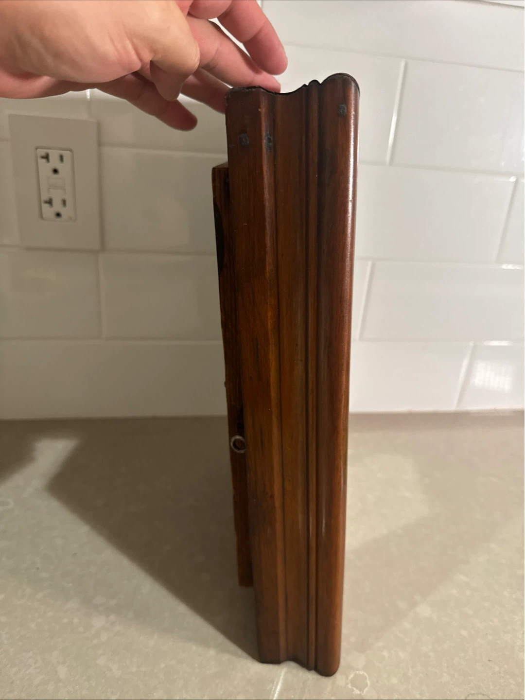 Antique Mahogany Shadow Box Frame With Mirror - photo 4