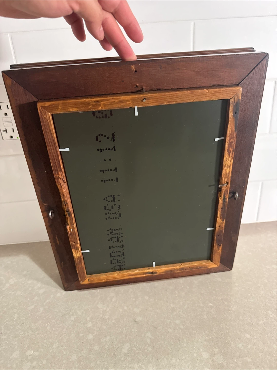 Antique Mahogany Shadow Box Frame With Mirror - photo 5