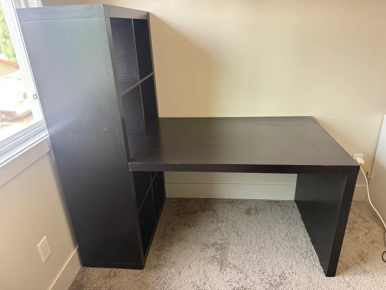 [Moving Sale] IKEA Expedit / Kallax Desk Unit (Dark Brown) - photo 2