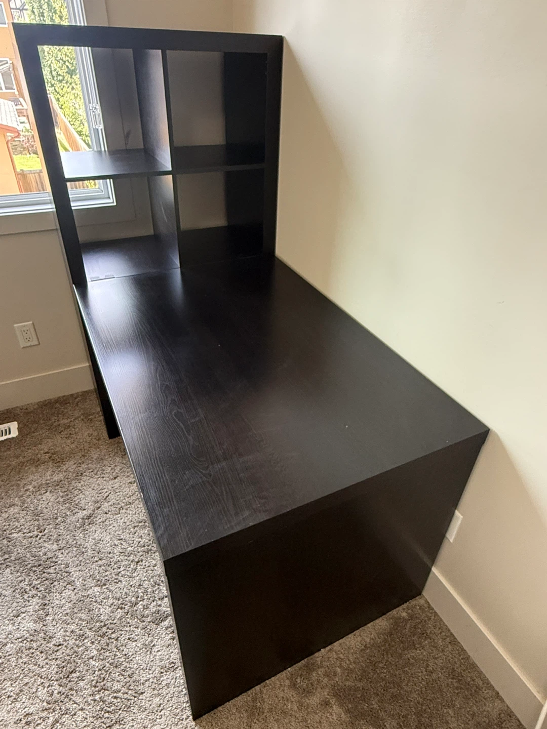 [Moving Sale] IKEA Expedit / Kallax Desk Unit (Dark Brown)