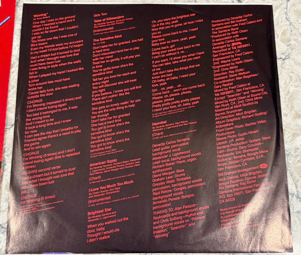 Santana – Zebop! 1981 Columbia LP Vinyl Record (FC 37158) - photo 4
