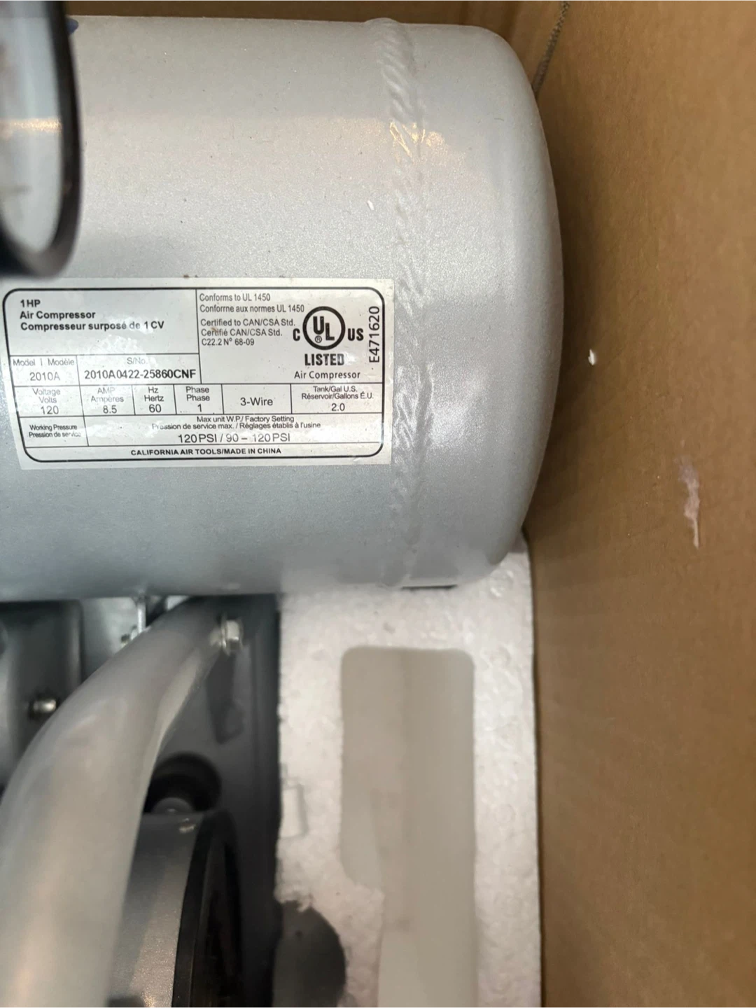 California Air Tools 2 Gallon Air Compressor