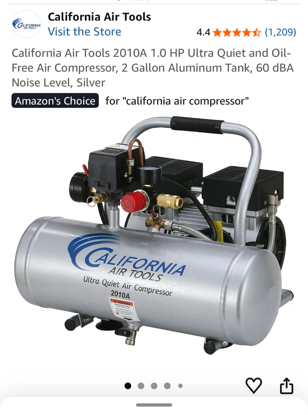 California Air Tools 2 Gallon Air Compressor - photo 2
