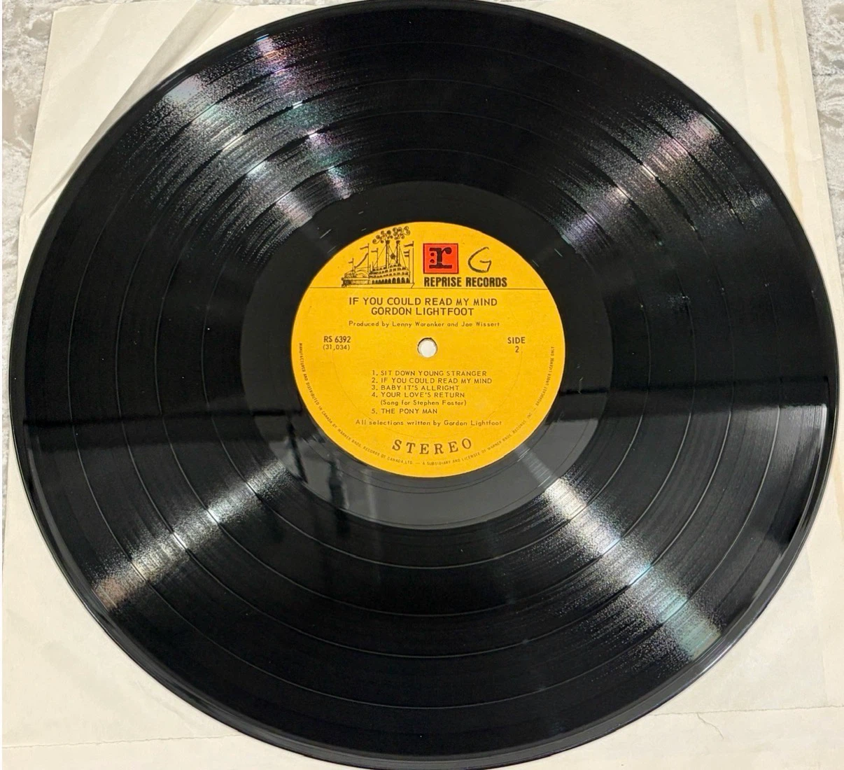 Gordon Lightfoot If You Could Read My Mind Record (RS 6392) - photo 4