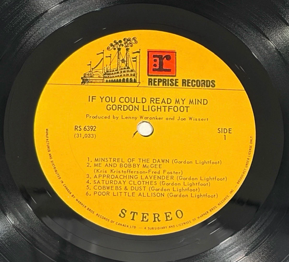 Gordon Lightfoot If You Could Read My Mind Record (RS 6392) - photo 5