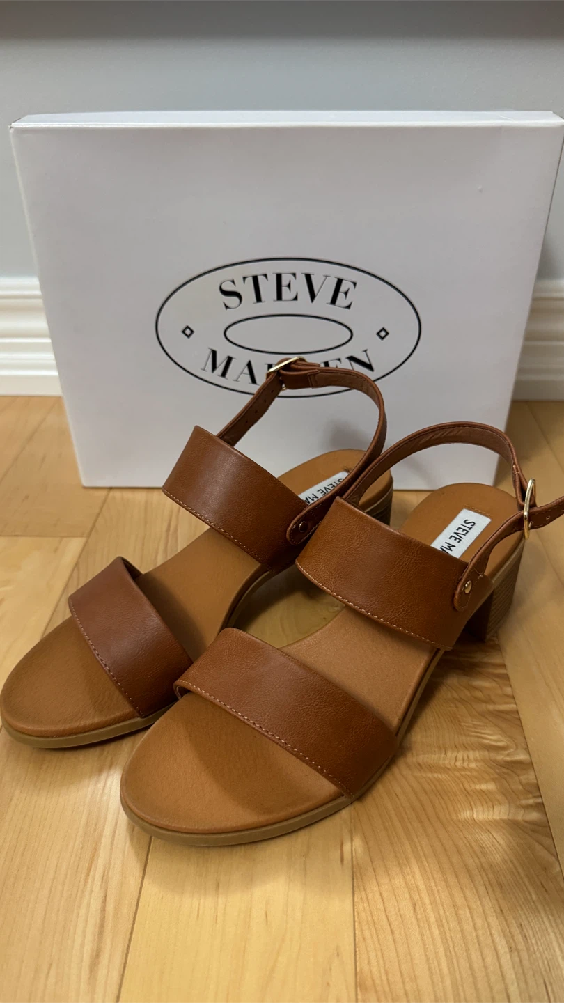 Steve Madden Tan Block Heel Sandals