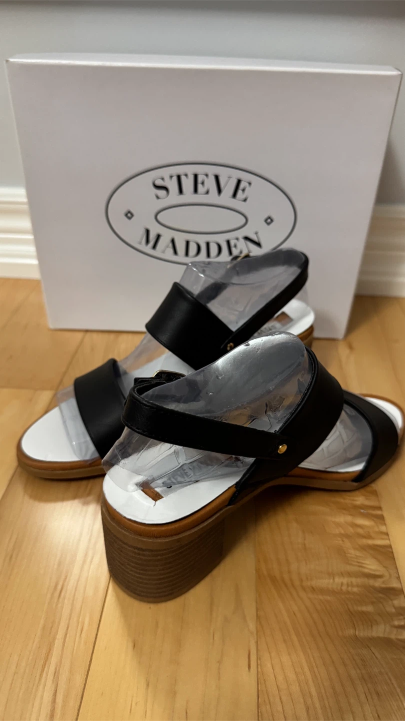 Steve Madden Black Slingback Block Heel Sandals - photo 2