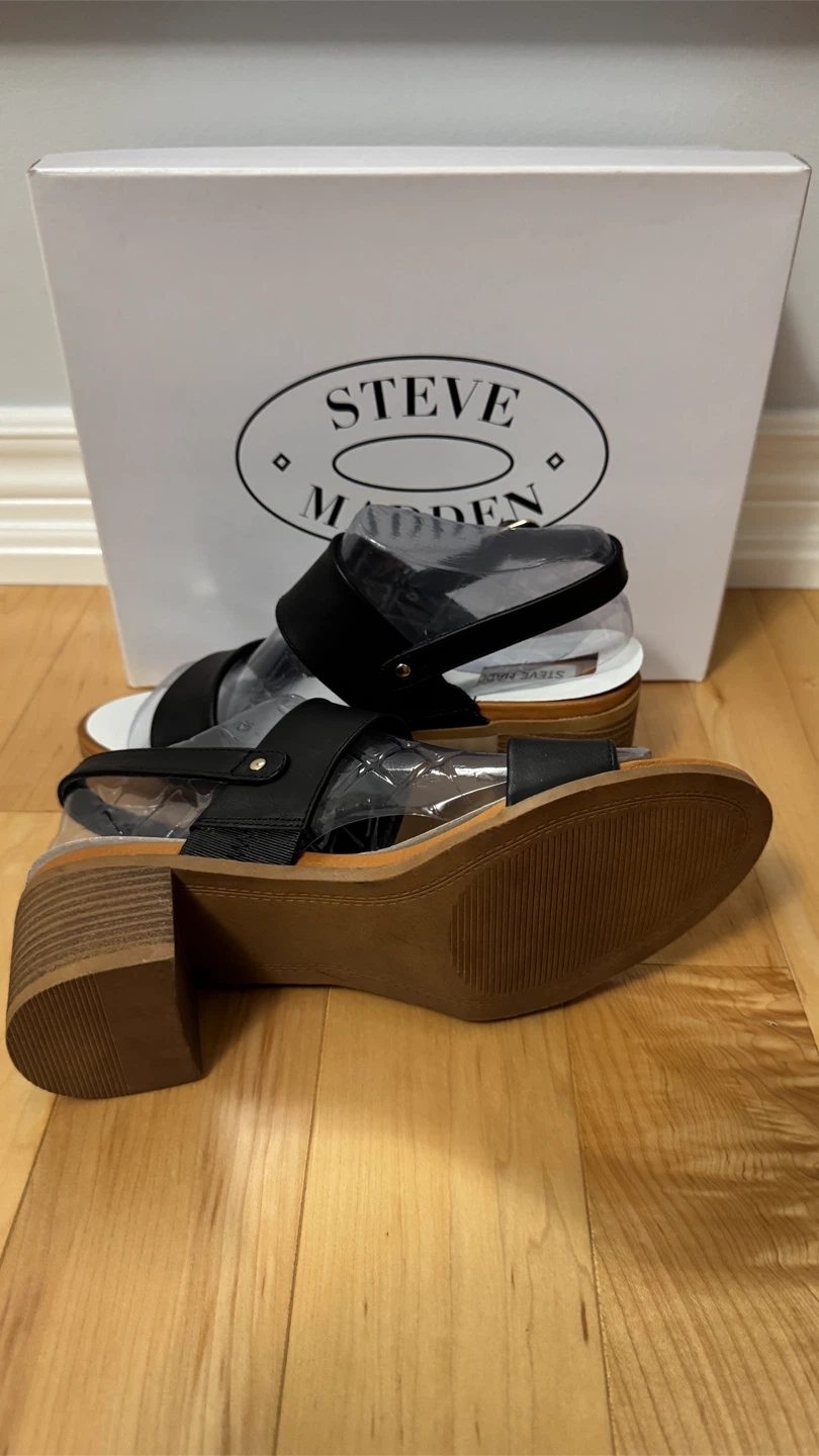 Steve Madden Black Slingback Block Heel Sandals - photo 3