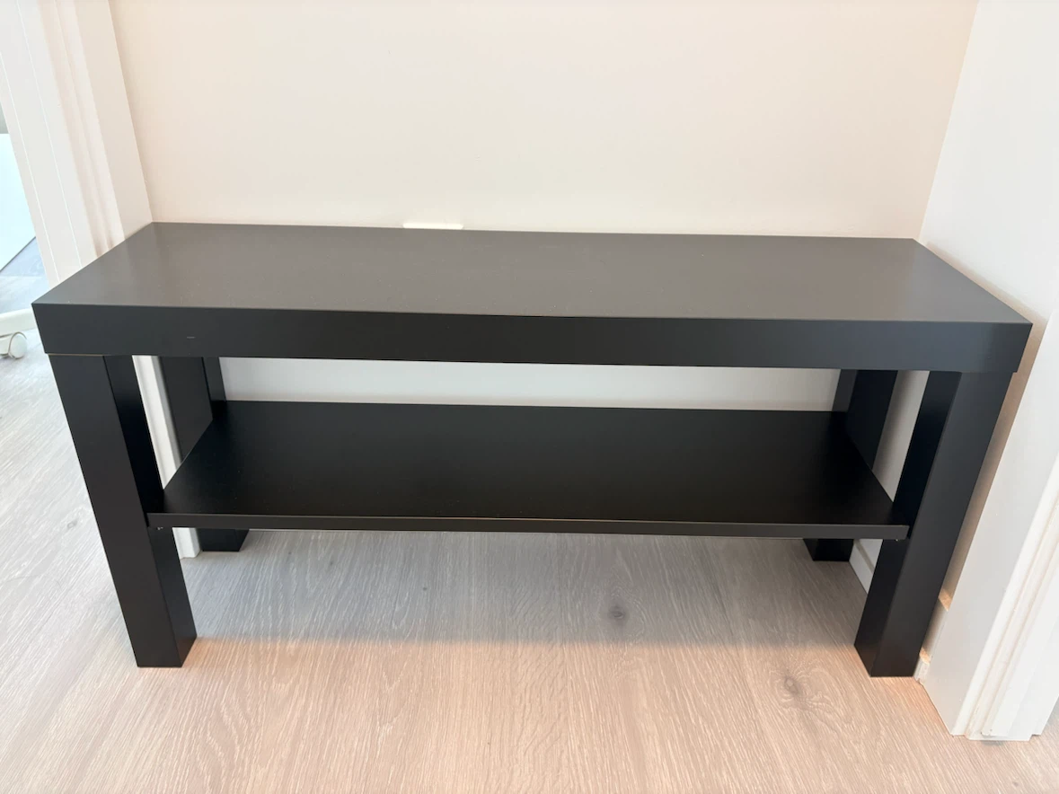 Black TV Stand / Bench with Shelf