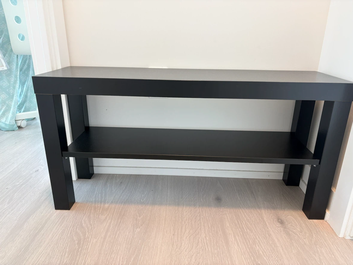 Black TV Stand / Bench with Shelf - photo 2