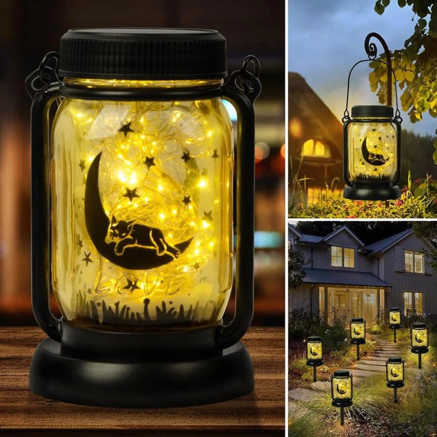 2 3-in-1 Outdoor Waterproof Solar Cat Lantern
