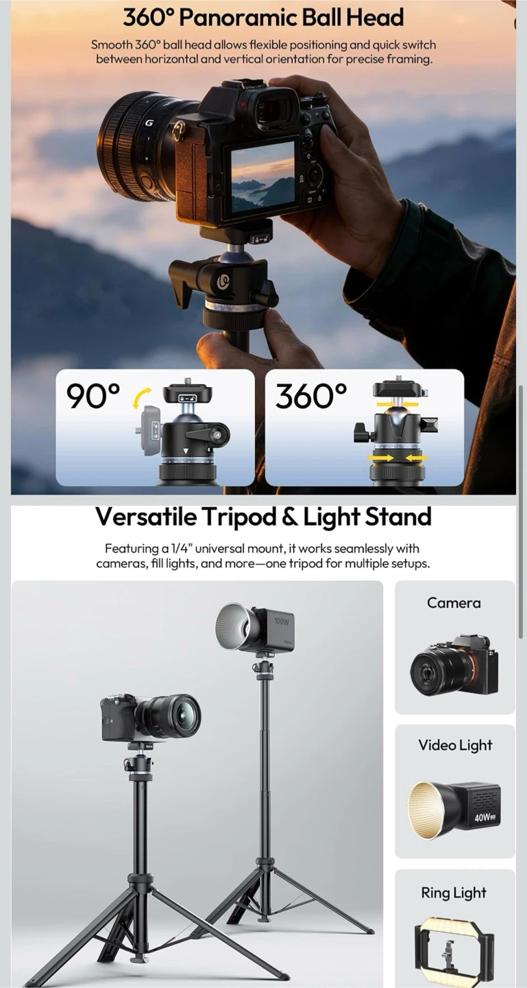 Ulanzi Versatile Tripod & Light Stand with Ball Head - photo 3