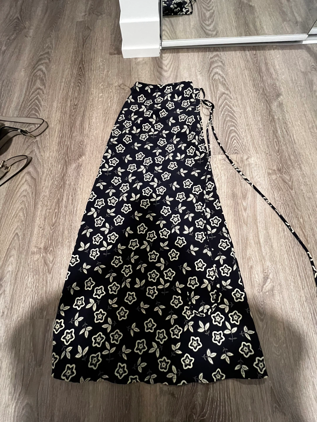 Floral Print Wrap Skirt